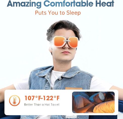 مدلك العين، قناع تدليك العين الساخن مع نافذة رؤية واهتزاز، الاسترخاء وتقليل إجهاد العين والهالات السوداء واكياس العين الجافة لتحسين النوم in Kuwait