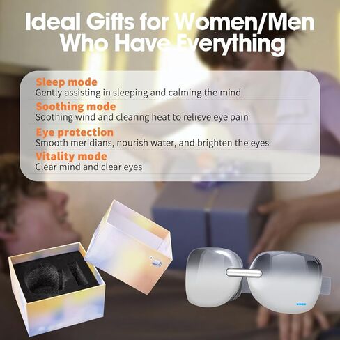 مدلك العين، قناع تدليك العين الساخن مع نافذة رؤية واهتزاز، الاسترخاء وتقليل إجهاد العين والهالات السوداء واكياس العين الجافة لتحسين النوم in Kuwait