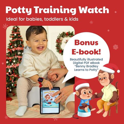 Potty Training Watch for Kids V2 – A Water Resistant Potty Reminder Device for Boys & Girls to Train Your Toddler with Fun/Musical & Vibration Interval Reminder with Potty Training eBook (Navy) in Kuwait