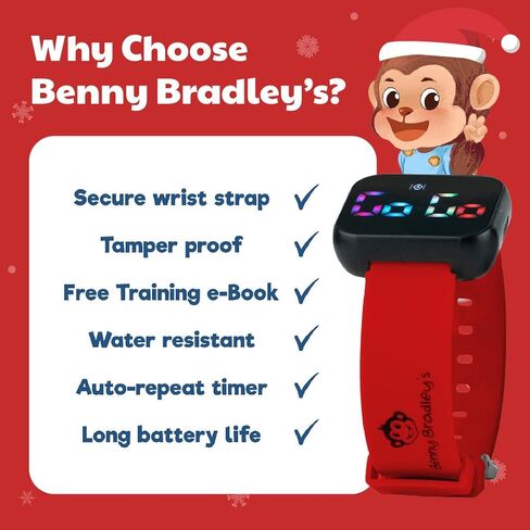 Potty Training Watch for Kids V2 – A Water Resistant Potty Reminder Device for Boys & Girls to Train Your Toddler with Fun/Musical & Vibration Interval Reminder with Potty Training eBook (Navy) in Kuwait