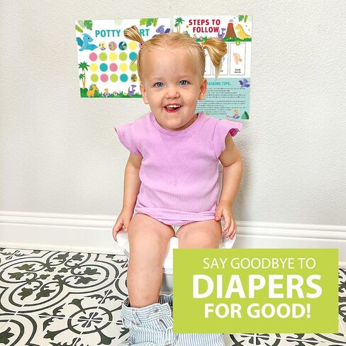 مخطط تدريب على المرحاض على شكل ديناصور، مخطط ملصقات لتدريب الأطفال على المرحاض، مخطط ملصقات على المرحاض للأطفال الصغار الأولاد مخطط على المرحاض للفتيات مع ملصقات - وقت المرحاض لتعليم الأطفال في المدرسة أو التدريب المنزلي in Kuwait