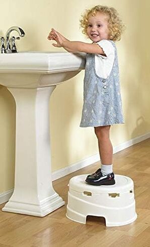 (كرسي تعليم الحمام الكامل ودرج خطوات) - بريمو 4 في 1 للتدريب وكرسي للقدمين، مع مقعد أزرق، أبيض in Kuwait