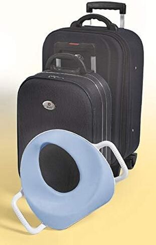 (كرسي تعليم الحمام الكامل ودرج خطوات) - بريمو 4 في 1 للتدريب وكرسي للقدمين، مع مقعد أزرق، أبيض in Kuwait