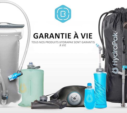 HydraPak Velocity IT (خزان ترطيب سعة 1.5 لتر أو 2 لتر) - خزان مياه معزول/خزان لحزمة الترطيب - صمام عض ذاتي الغلق، مقاوم للتسرب وآمن للاستخدام في غسالة الأطباق in Kuwait