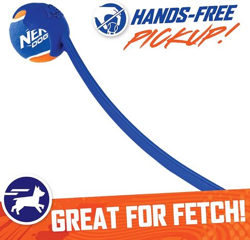 Nerf Dog 25in Translucent Air Strike Thrower, Dog Toy Gift Set with Five 2.5in Balls, Lightweight, Durable and Water Resistant, for Small/Medium/Large Breeds in Kuwait