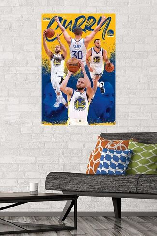 Trends International NBA Golden State Warriors - ملصق حائط ستيفن كاري 22، غرفة النوم in Kuwait