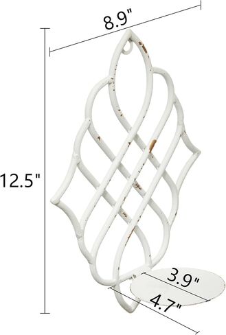 SOFE Distressed White Wall Candle Holders Decorative Set of 2, Wrought Iron Wall Candle Sconce, Farmhouse Hanging Candle Holder for Pillar Candle, Wall Art Metal for Living Room in Saudi Arabia