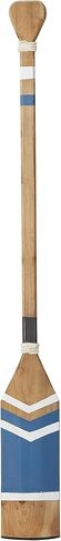 Deco 79 Wood Paddle Novelty Canoe Oar Wall Decor with Arrow and Stripe Patterns, 6" x 2" x 61", White in Kuwait