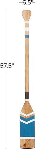 Deco 79 Wood Paddle Novelty Canoe Oar Wall Decor with Arrow and Stripe Patterns, 6" x 2" x 61", White in Kuwait