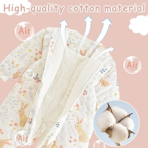 كيس نوم XIFAMNIY Tog 2.5 للشتاء للأطفال مع أقدام للمشي وحقيبة نوم طويلة الأكمام وبطانية قابلة للارتداء 6M-4T... in Kuwait