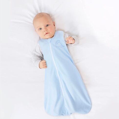 PHF Soft Micro-Fleece Baby Sleep Sack, 0-6 Months Warm Baby Wearable Blanket, 2-Way Zipper Sleeping Bags, 2 Pack Comfy Toddler Sleeping Sack for Baby Boys Girls, Small Size, Blue&Grey in Saudi Arabia