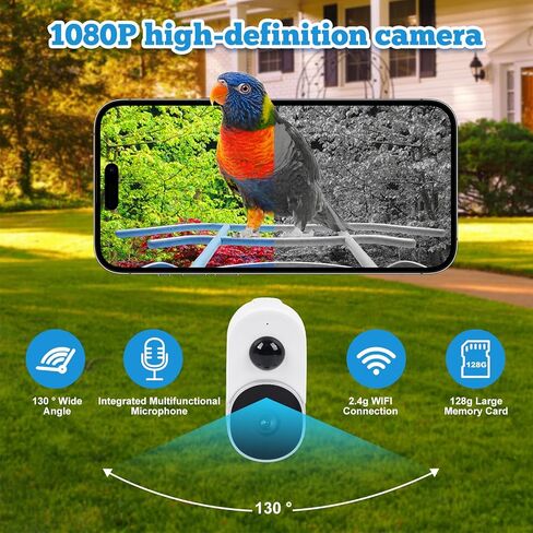 جهاز تغذية الطيور INHDBOX مع كاميرا، وحدة تغذية الطيور الذكية بسعة 128 جيجابايت مع كاميرا، وحدة تغذية الطيور في الهواء الطلق، بيت الطيور، Furbo، كاميرا تغذية الطيور النافذة، التقاط الطيور تلقائيًا وإخطارها، الذكاء الاصطناعي لتحديد أنواع الطيور in Kuwait
