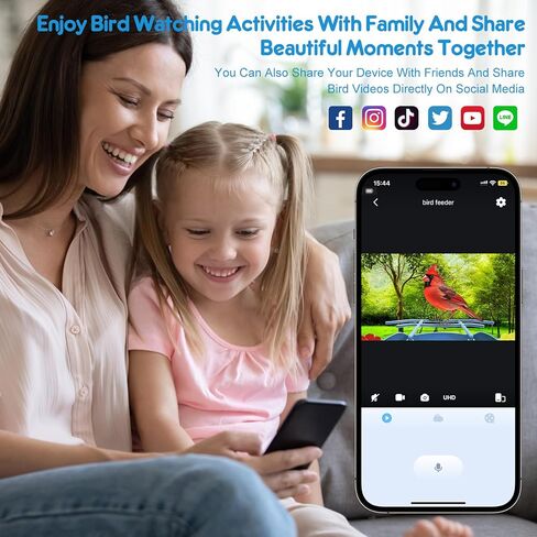 جهاز تغذية الطيور INHDBOX مع كاميرا، وحدة تغذية الطيور الذكية بسعة 128 جيجابايت مع كاميرا، وحدة تغذية الطيور في الهواء الطلق، بيت الطيور، Furbo، كاميرا تغذية الطيور النافذة، التقاط الطيور تلقائيًا وإخطارها، الذكاء الاصطناعي لتحديد أنواع الطيور in Kuwait