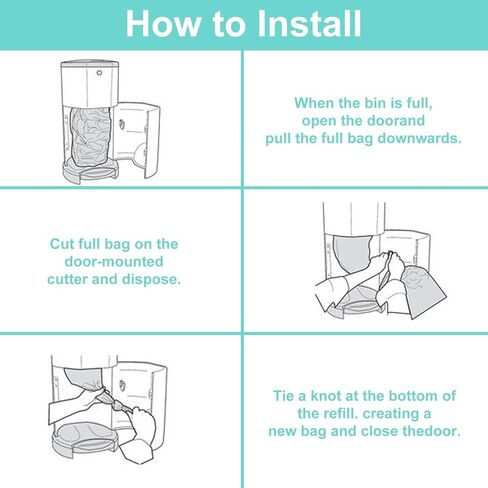 Cat Litter Pail Liner Refills Bags Compatible with Litter Champ Litter Pail, Green, Lightly Scented, 6 Count in Kuwait