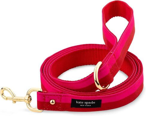 Kate Spade New York 4.5ft Dog Leash, Heavy Duty Leash for Female or Male Dogs, Cute Pet Leash with Gold Metal Hardware, Long Dog Lead for Small and Medium Breeds (Red and Pink) in Kuwait