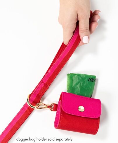 Kate Spade New York 4.5ft Dog Leash, Heavy Duty Leash for Female or Male Dogs, Cute Pet Leash with Gold Metal Hardware, Long Dog Lead for Small and Medium Breeds (Red and Pink) in Kuwait