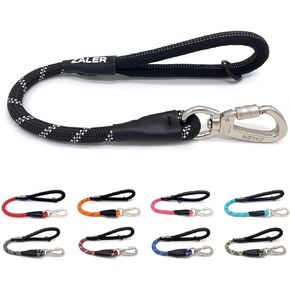 ZALER Short Dog Leash, 18 Inches Rope Traffic Leashes for Dogs, Reflective Dog Lead with O-Ring, Heavy Duty Pet Leash for Large and Medium Dogs (18'' Pink)