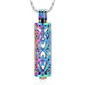 Imrsanl Cremation Jewelry Urn Necklace for Ashes Pendant with Hollow Glass Vial Cylinder Cremation Keepsake Memorial Lockets Ashes Holder for Women Men Pet in Kuwait