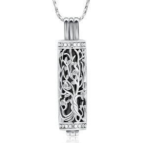 Imrsanl Cremation Jewelry for Ashes Tree of Life Urn Necklace Cylinder Vial Urn Necklace for Men Women Keepsake Ashes Necklace Pendent in Kuwait