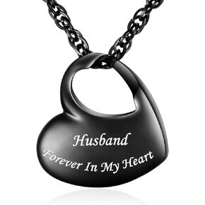 abooxiu Heart Urn Necklaces for Ashes Cremation Necklace for Ashes for Family Stainless Steel Cremation Jewelry - Forever in My Heart in Saudi Arabia