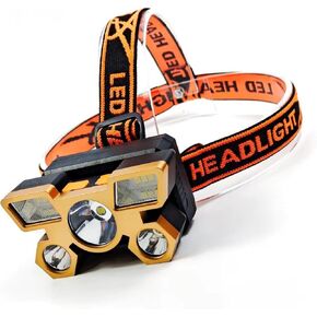 iFCOW Headlights for Forehead, 5pcs LED Headlamp Rechargeable Waterproof Super Bright 90° Adjustable Head Light 4 Lighting Modes for Camping Hiking Caving Fishing in Saudi Arabia