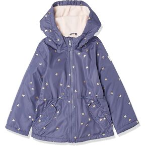 معطف شتوي بغطاء للرأس للفتيات من OshKosh B’gosh، باللون الأزرق الداكن مع تصميم فراشة معدنية أنيقة in Kuwait