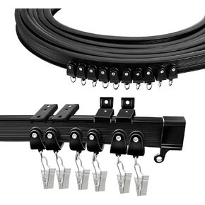 مسار ستارة السقف، مسار ستارة منحني مرن قابل للانحناء، مسار سقف أسود بطول 10 أقدام لمسار ستارة السكك الحديدية، مجموعة نظام مسار الستارة على الحائط للمركبات الترفيهية، مقسم الغرفة in Kuwait