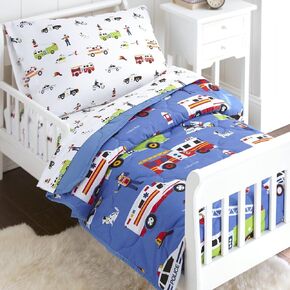 Wildkin Kids 4 Pc Toddler Bed in A Bag for Boys and Girls, Microfiber Bedding Set Includes Comforter, Flat Sheet, Fitted Sheet, and One Pillow Case (Jurassic Dinosaurs)