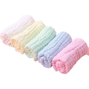 Baby Muslin Washcloths, Premium Natural Cotton Face Cloths, Super Soft Baby Wipes and Cotton Washcloth for Delicate Skin, Boys or Girls Multicolored Cotton Face Towels in Kuwait