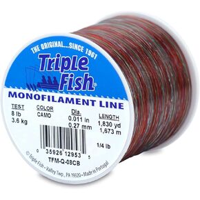 Triple Fish Monofilament Fishing Line - Strong Clear Pink Camo Color for Trolling, Bottom Fishing, Casting Main Line Catfish, Bass in Saudi Arabia
