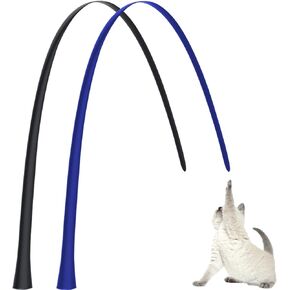 Cat Toys Rechargeable Plush Cat Wand Toy with Silicone Teaser Tail, Electronic Cat Toys Interactive for Indoor Cats/Kittens, Automatic Exercise Cat Toy - Black