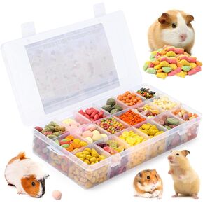 يعامل خنزير غينيا VCZONE 18 نوعًا، وطحن الأسنان وجبات خفيفة طبيعية مثالية للحيوانات الصغيرة، مزيج من الوجبات الخفيفة المغذية مثل الخضروات والفواكه والحبوب in Kuwait