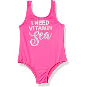 Pink Platinum Girls' Iridescent One Piece Swimsuit