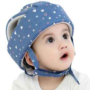 Baby Safety Helmet Toddler Children Headguard Infant Head Cushion Protective Harnesses Cap Soft Adjustable Kid Safety Hat Head Protector (Blue)