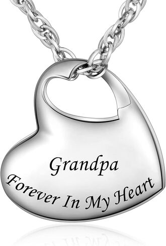 abooxiu Heart Urn Necklaces for Ashes Cremation Necklace for Ashes for Family Stainless Steel Cremation Jewelry - Forever in My Heart in Kuwait