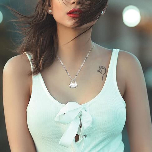 abooxiu Heart Urn Necklaces for Ashes Cremation Necklace for Ashes for Family Stainless Steel Cremation Jewelry - Forever in My Heart in Kuwait
