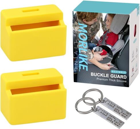 Morlike Silicone Seatbelt Secure Buckle Safety Cover Lock | Keep Children Safe in Car Seat and Prevent Kids from Accidentally Unbuckling | Buckle Guard Fits Almost Vehicles (red,2PACK) in Saudi Arabia
