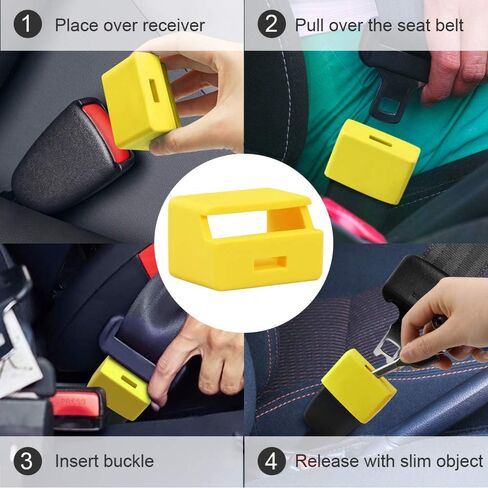 Morlike Silicone Seatbelt Secure Buckle Safety Cover Lock | Keep Children Safe in Car Seat and Prevent Kids from Accidentally Unbuckling | Buckle Guard Fits Almost Vehicles (red,2PACK) in Saudi Arabia