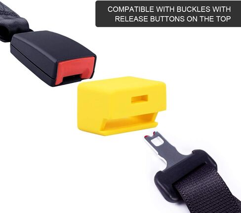 Morlike Silicone Seatbelt Secure Buckle Safety Cover Lock | Keep Children Safe in Car Seat and Prevent Kids from Accidentally Unbuckling | Buckle Guard Fits Almost Vehicles (red,2PACK) in Saudi Arabia