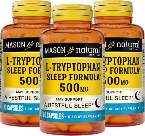 MASON NATURAL L-tryptophan Sleep Formula Capsules, 60 Count, Pack of 3 in Saudi Arabia