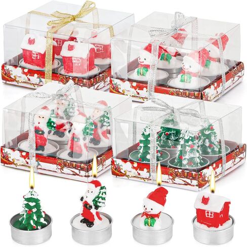 qonmpcvu 16 قطعة شموع عيد الميلاد، شموع سانتا المعطرة، شموع شجرة عيد الميلاد، شمعة رجل ثلج عيد الميلاد، شموع ديكور عيد الميلاد، مجموعات هدايا شموع عيد الميلاد لديكور عيد الميلاد in Kuwait