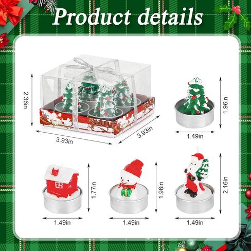 qonmpcvu 16 قطعة شموع عيد الميلاد، شموع سانتا المعطرة، شموع شجرة عيد الميلاد، شمعة رجل ثلج عيد الميلاد، شموع ديكور عيد الميلاد، مجموعات هدايا شموع عيد الميلاد لديكور عيد الميلاد in Kuwait