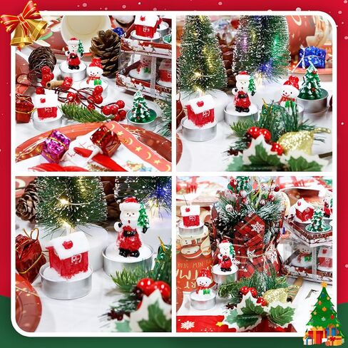 qonmpcvu 16 قطعة شموع عيد الميلاد، شموع سانتا المعطرة، شموع شجرة عيد الميلاد، شمعة رجل ثلج عيد الميلاد، شموع ديكور عيد الميلاد، مجموعات هدايا شموع عيد الميلاد لديكور عيد الميلاد in Kuwait