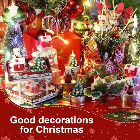 qonmpcvu 16 قطعة شموع عيد الميلاد، شموع سانتا المعطرة، شموع شجرة عيد الميلاد، شمعة رجل ثلج عيد الميلاد، شموع ديكور عيد الميلاد، مجموعات هدايا شموع عيد الميلاد لديكور عيد الميلاد in Kuwait