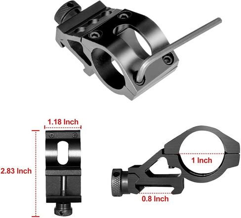 مصباح يدوي Jowbeam 800 لومن عالي الطاقة 5 أوضاع LED أحمر مع حامل Picatinny لعلم الفلك والصيد والطيران والمراقبة الليلية in Kuwait