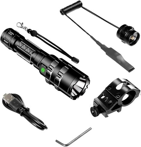 مصباح يدوي Jowbeam 800 لومن عالي الطاقة 5 أوضاع LED أحمر مع حامل Picatinny لعلم الفلك والصيد والطيران والمراقبة الليلية in Kuwait