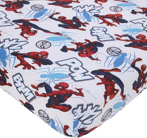 NoJo Marvel Spiderman Spidey and his Amazing Friends Spidey Time Red, Blue, and Grey 4 Piece Toddler Bed Set - Comforter, Fitted Bottom Sheet, Flat Top Sheet, and Reversible Pillowcase in Saudi Arabia