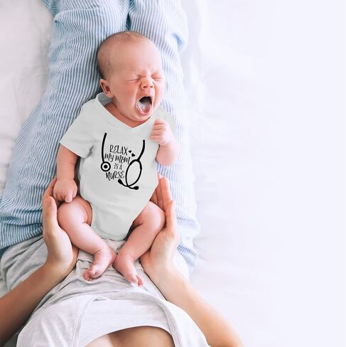 CBTwear Relax My Mom Is a Nurse Funny Baby Bodysuit in Saudi Arabia