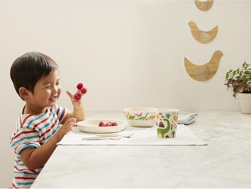 Petit Collage Teddy Bear Bamboo Baby Dinnerware Set, Includes a Divided Plate, Sippy Cup and Baby Spoon –Suitable for Hot & Cold Foods/Liquids – Toddler Dinnerware for Ages 6+ Months in Saudi Arabia