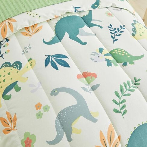 طقم سرير أطفال قطن مكون من 4 قطع من الحيوانات مع الأسود والحمر الوحشية وأفراس النهر والفيلة والزرافات طقم سرير للأطفال الصغار يتضمن لحافًا مبطنًا رائعًا وملاءة جاهزة وملاءة علوية وغطاء وسادة in Kuwait